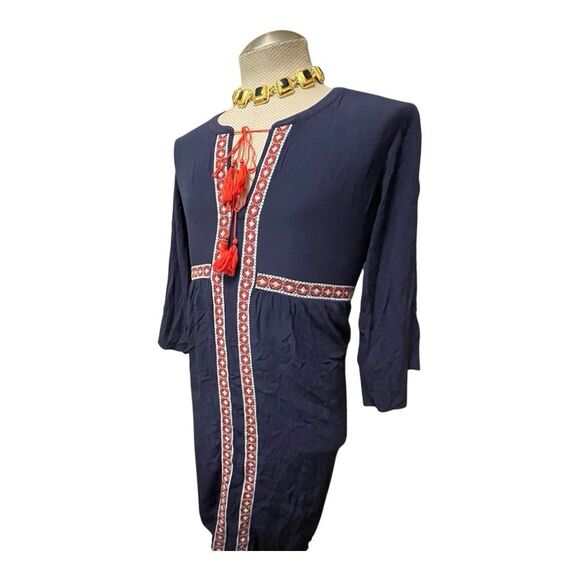 Old Navy Matching Embroidered Mini Swing Dress Women’s Large Aztec Boho Peasant - Picture 5 of 13